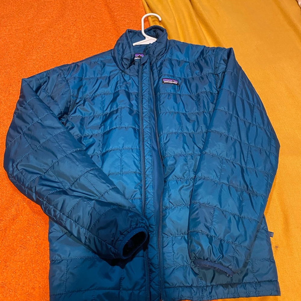 blue patagonia kids jacket
